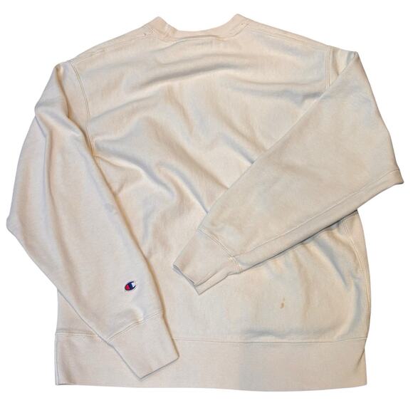 Champion Sweatshirt Crewneck Men's Large Cream Off White Reverse Weave Vintage - Picture 4 of 5